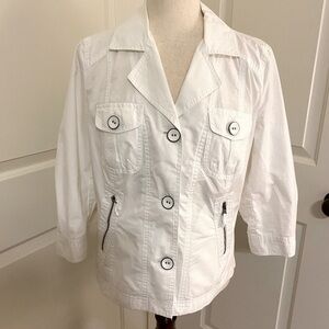 Chicos Lightweight Jacket White Size 0/S